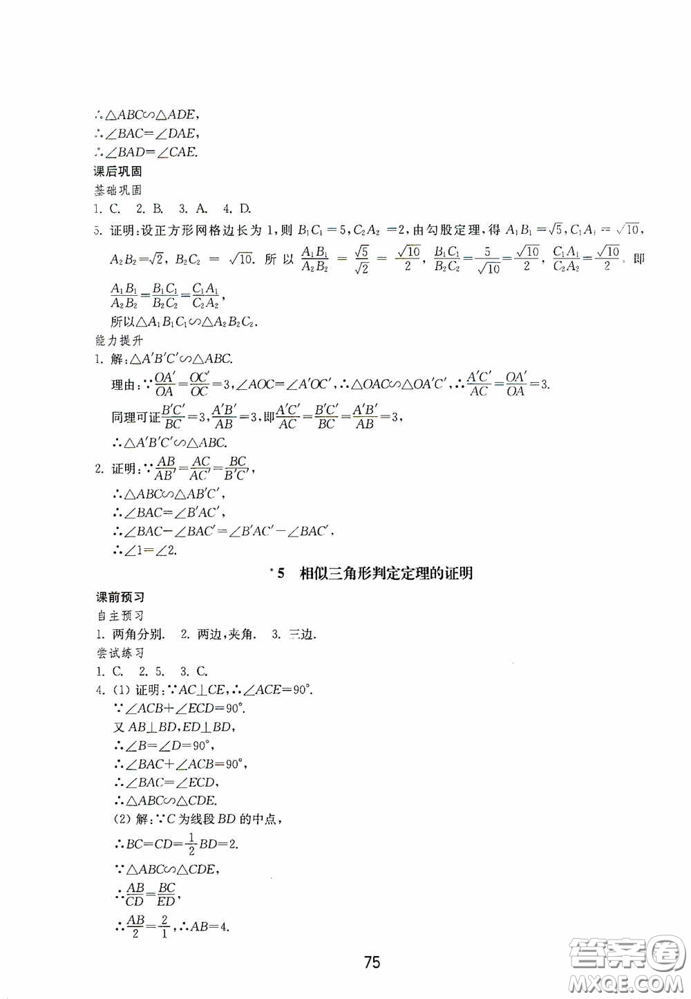 山東教育出版社2020初中基礎(chǔ)訓(xùn)練八年級(jí)數(shù)學(xué)下冊(cè)54學(xué)制答案