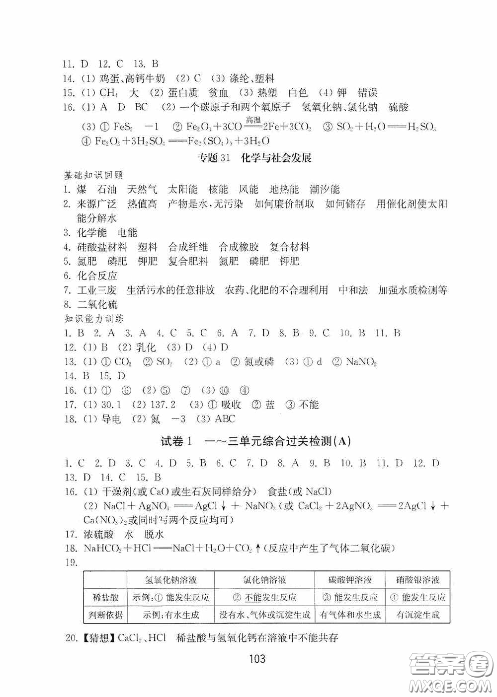 山東教育出版社2020初中基礎(chǔ)訓(xùn)練九年級(jí)化學(xué)下冊(cè)54學(xué)制答案