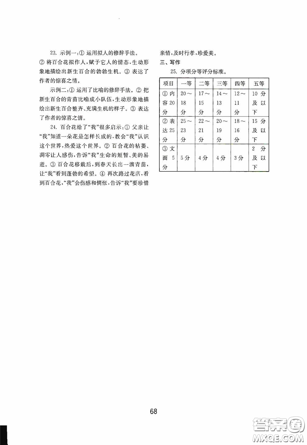 山東教育出版社2020初中基礎訓練九年級語文下冊54學制答案