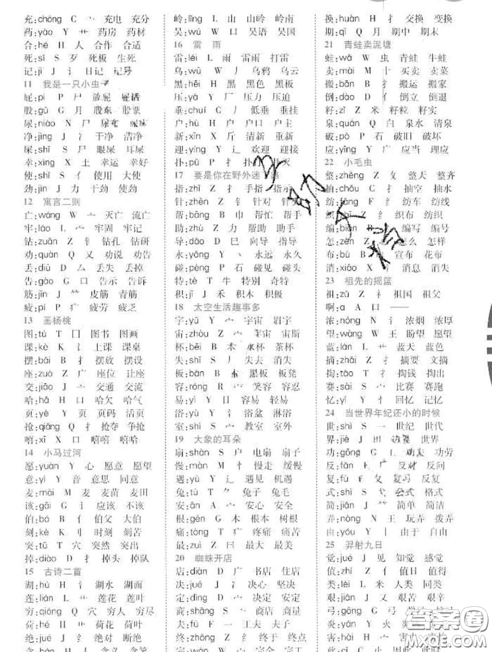 教育科學(xué)出版社2020新版世紀(jì)英才奇跡課堂二年級語文下冊部編版答案