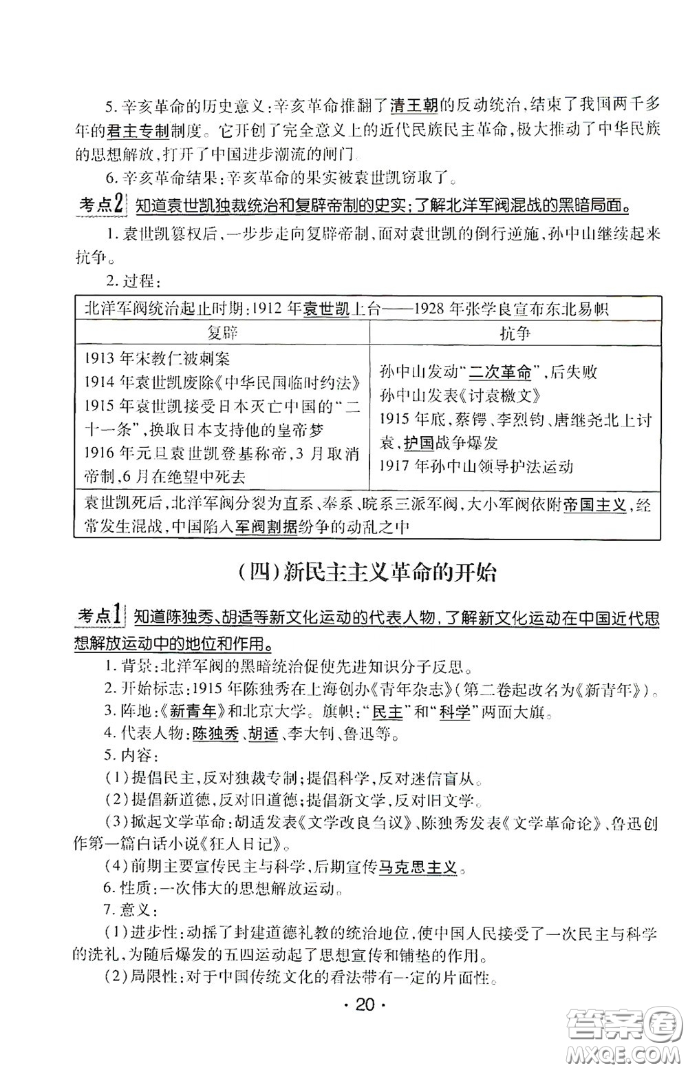 南方出版?zhèn)髅?020南方新課堂初中畢業(yè)生學業(yè)考試指導(dǎo)書歷史答案