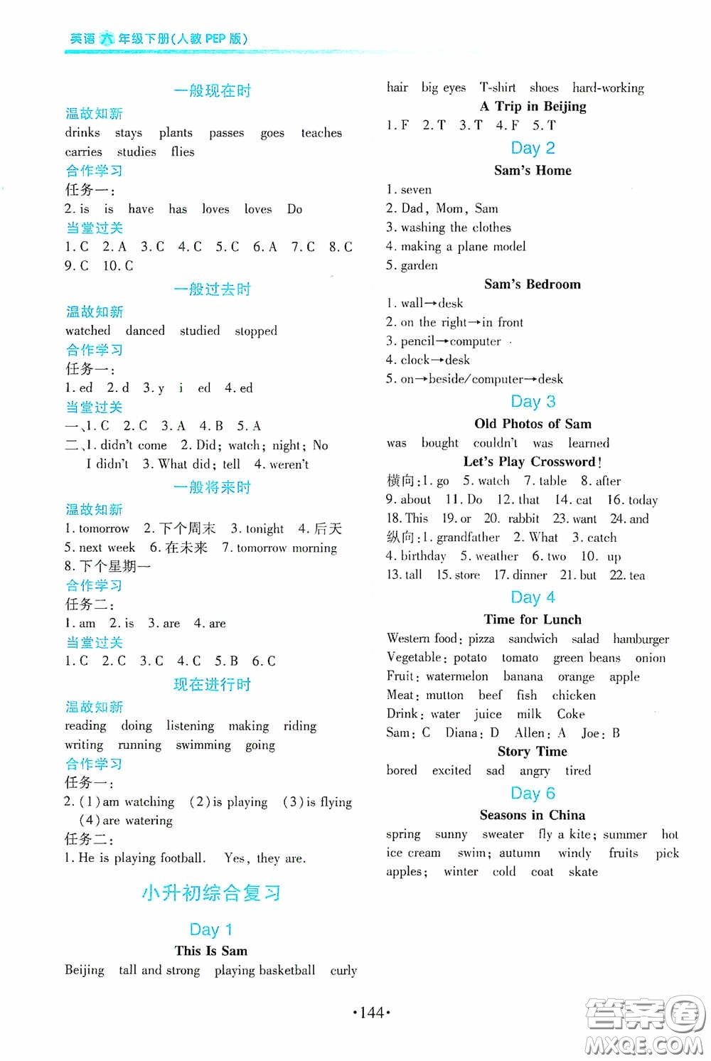 2020一課一案創(chuàng)新導(dǎo)學(xué)六年級英語下冊合訂本人教版答案