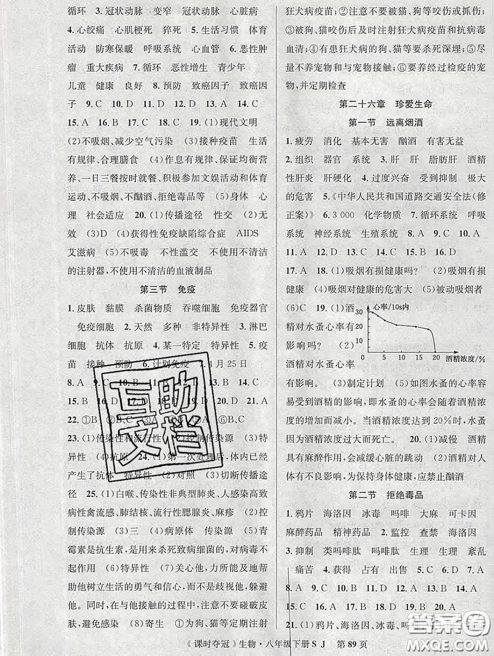 安徽師范大學出版社2020新版課時奪冠八年級生物下冊蘇教版答案