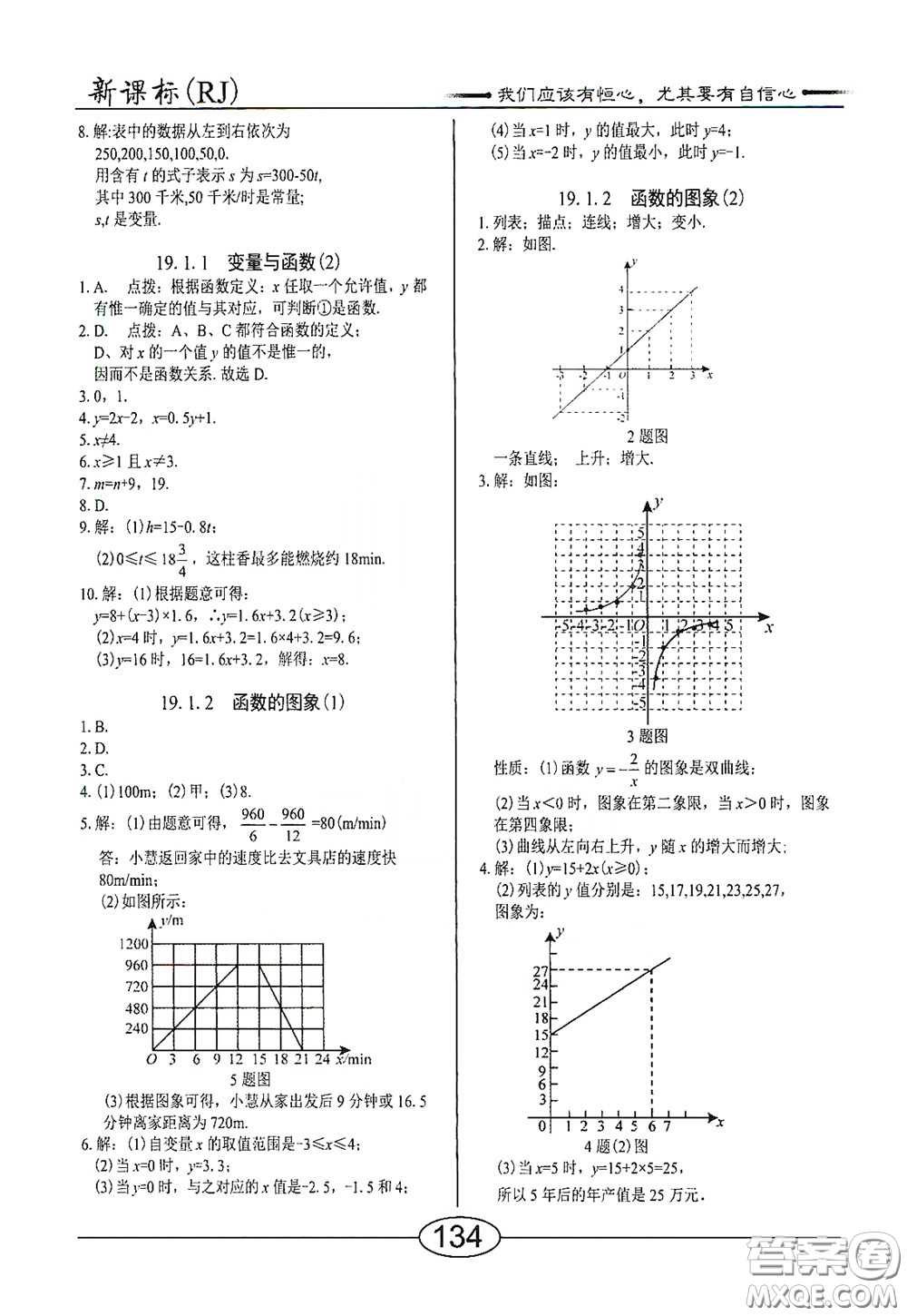 陽光出版社2020新編隨堂10分鐘八年級(jí)數(shù)學(xué)下冊(cè)人教版答案