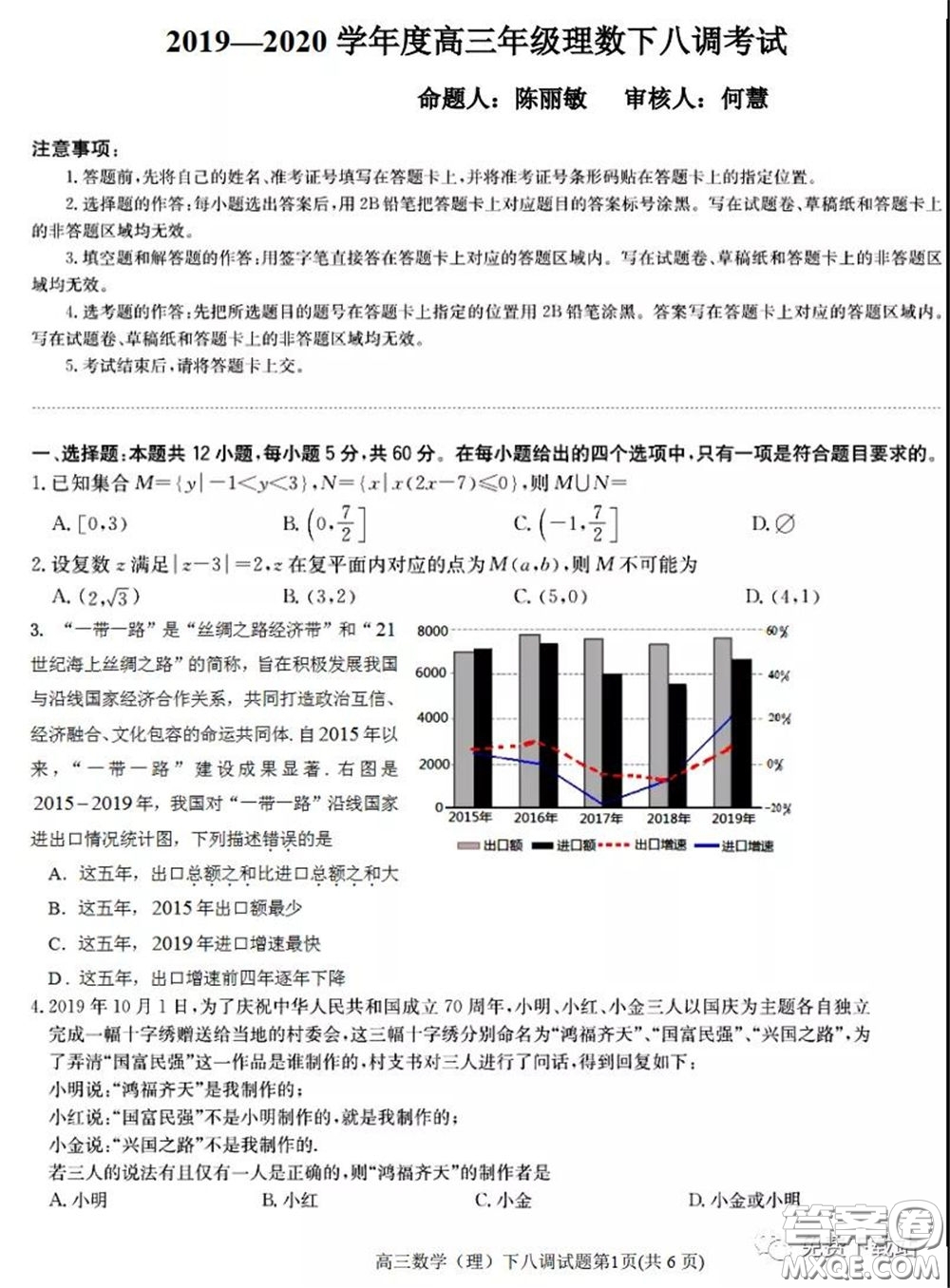 衡水中學(xué)2020年高三下學(xué)期第八次調(diào)研考試?yán)砜茢?shù)學(xué)試題及答案