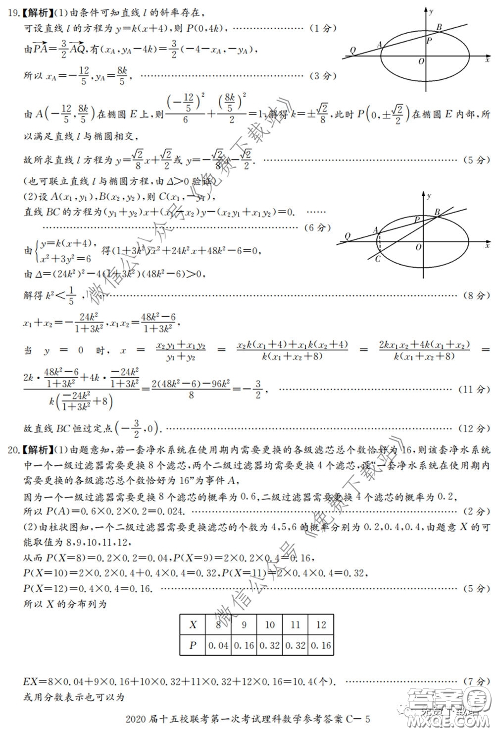2020屆湘贛皖長郡十五校高三聯(lián)考第一次考試理科數(shù)學試題及答案