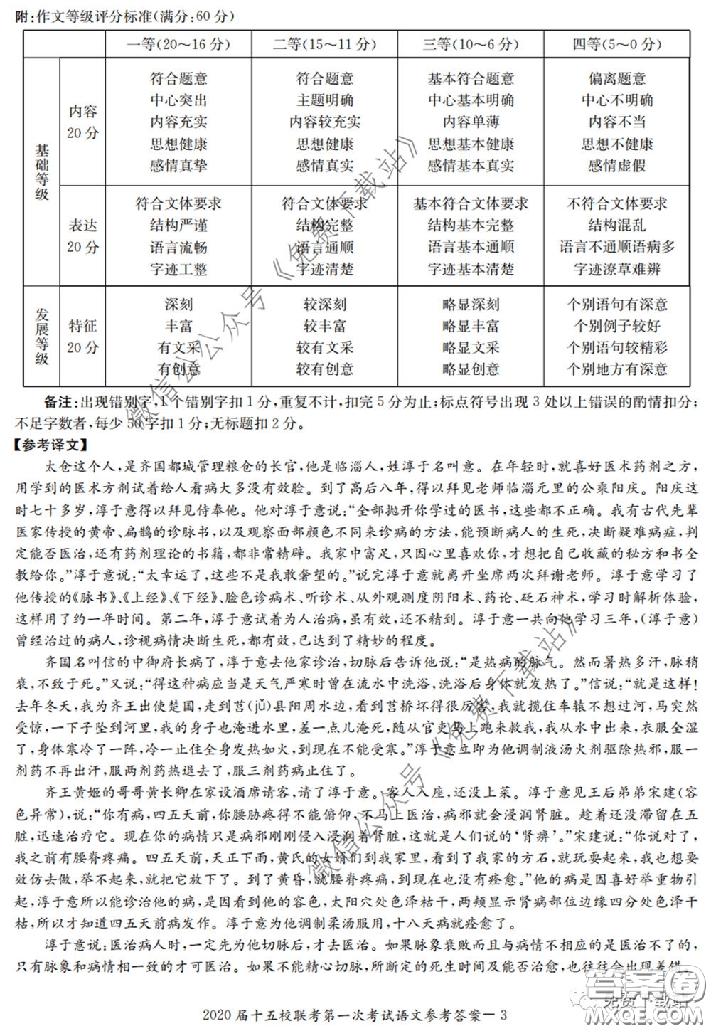 2020屆湘贛皖長郡十五校高三聯(lián)考第一次考試語文試題及答案