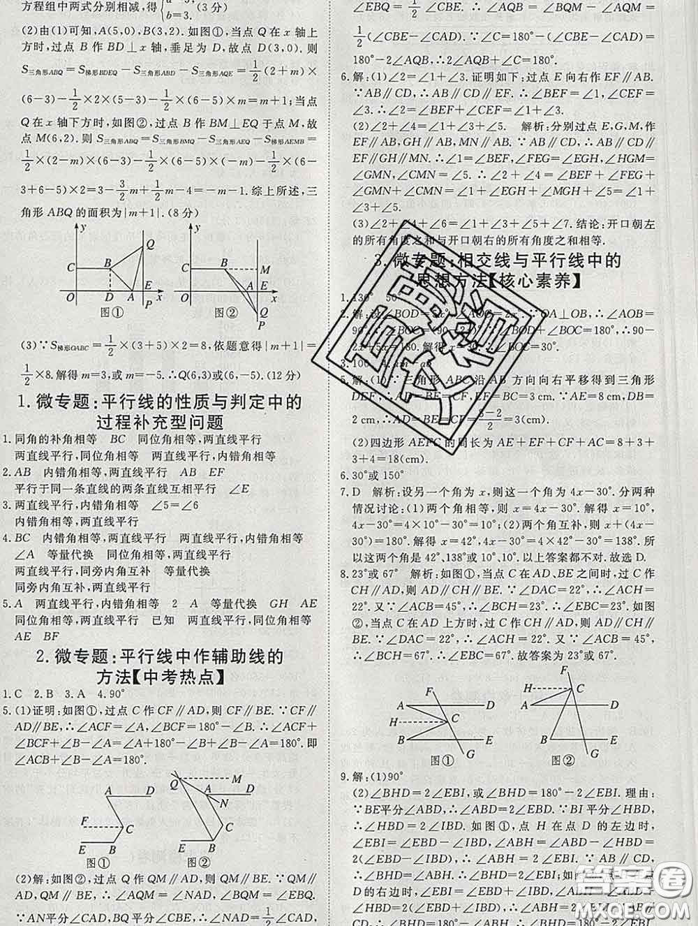 延邊大學出版社2020新版新領程叢書新領程七年級數(shù)學下冊人教版參考答案