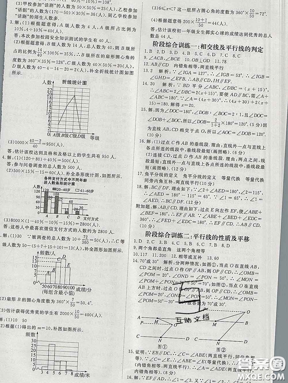 延邊大學出版社2020新版新領程叢書新領程七年級數(shù)學下冊人教版參考答案
