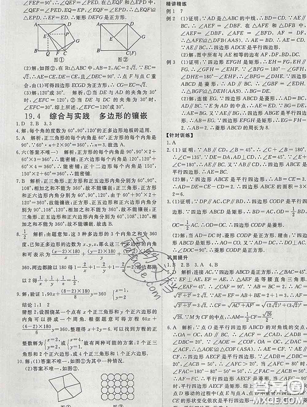 延邊大學出版社2020新版新領程叢書新領程八年級數(shù)學下冊滬科版參考答案