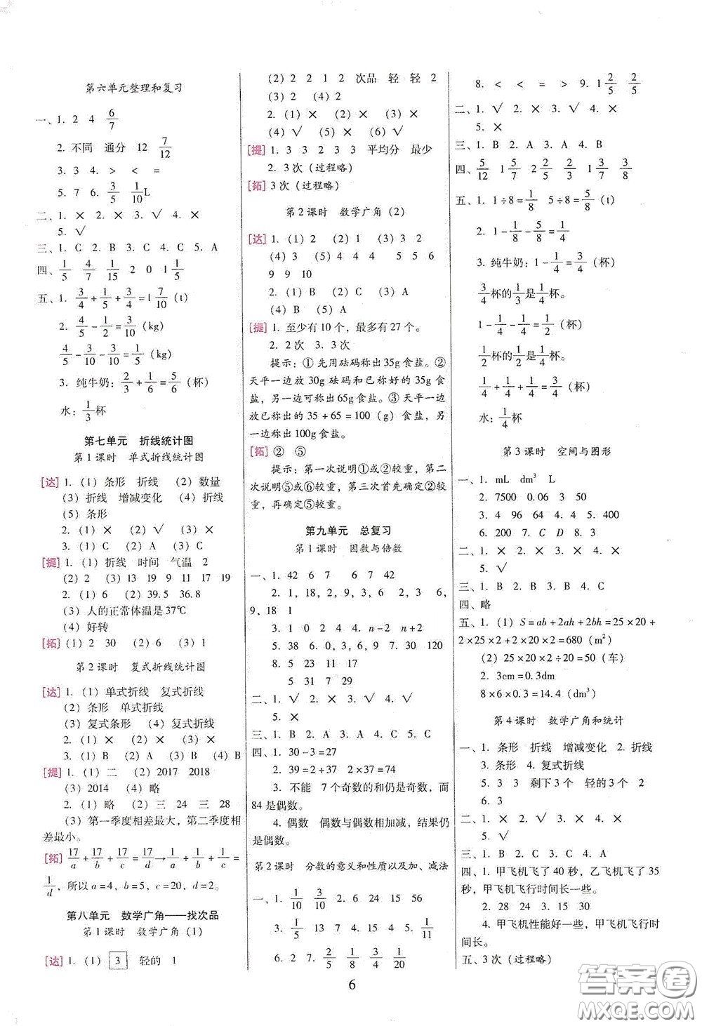 海南出版社2020云南師大附小一線名師巧學(xué)精練五年級(jí)數(shù)學(xué)下冊(cè)人教版答案