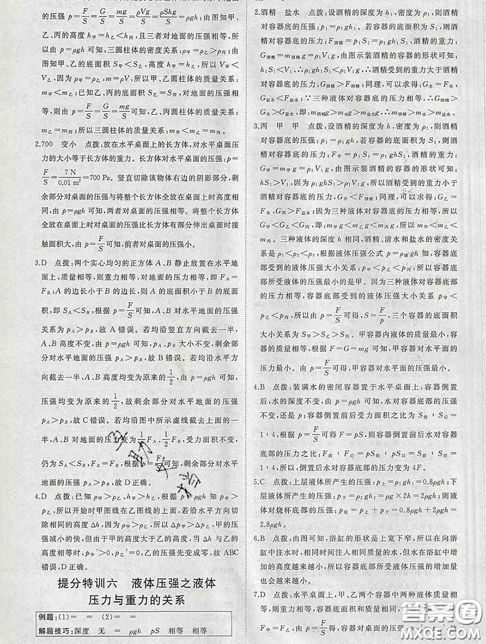 延邊大學出版社2020新版新領程叢書新領程八年級物理下冊人教版參考答案