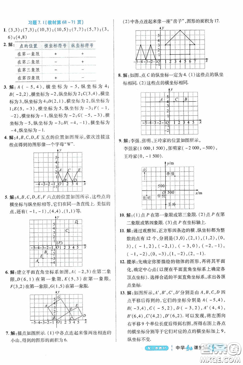 世紀英才中學奇跡課堂2020期末專題總復習七年級數(shù)學下冊人教版教材答案