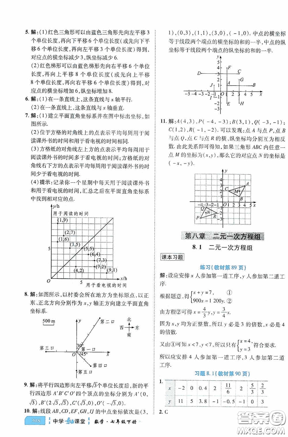 世紀英才中學奇跡課堂2020期末專題總復習七年級數(shù)學下冊人教版教材答案