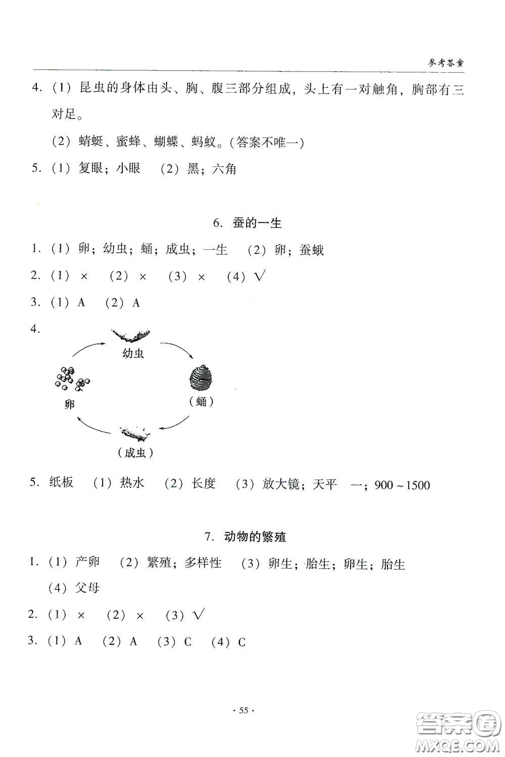 教育科學(xué)出版社2020優(yōu)質(zhì)課堂導(dǎo)學(xué)練三年級(jí)科學(xué)下冊教科版答案