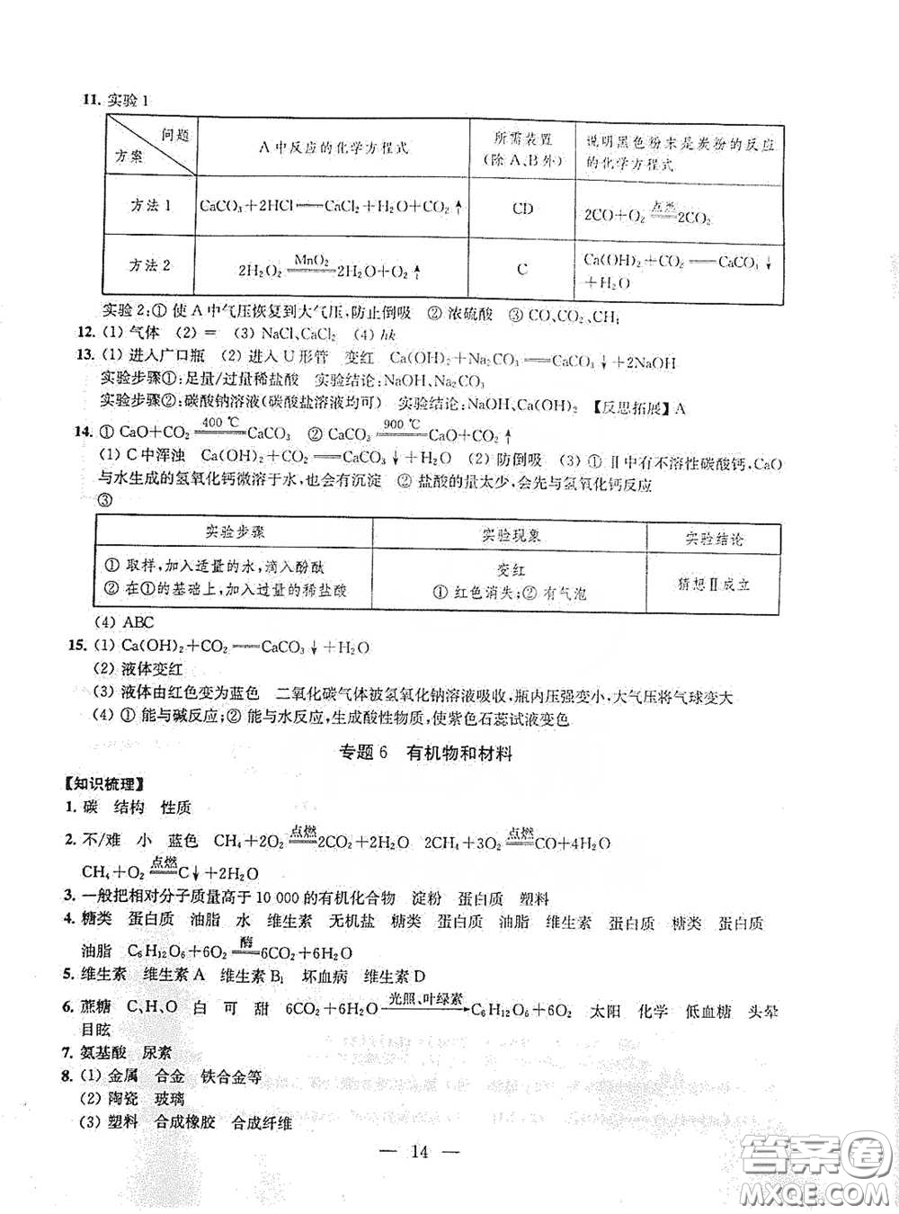 南京大學(xué)出版社2020創(chuàng)新優(yōu)化學(xué)案九年級化學(xué)下冊答案