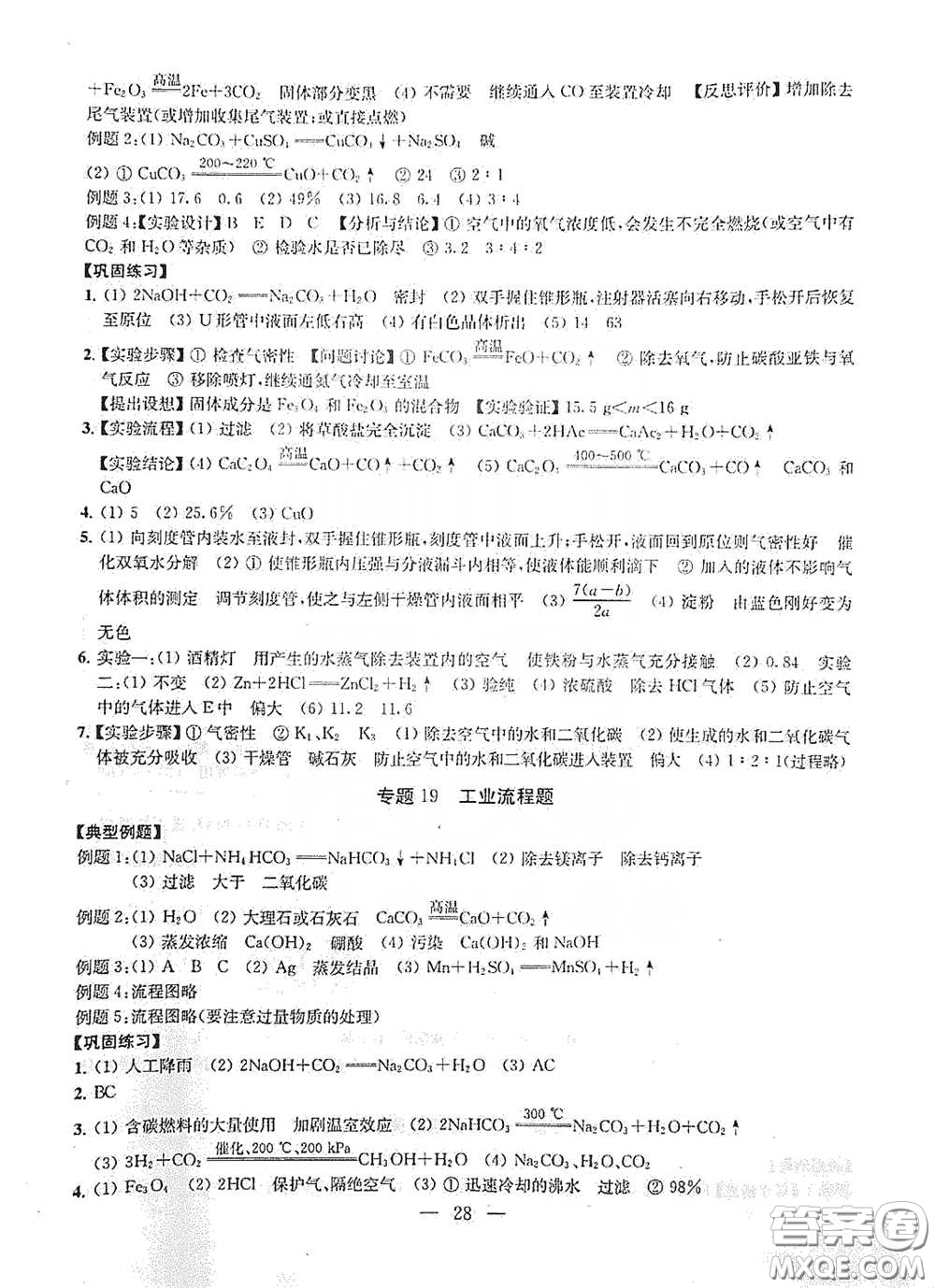 南京大學(xué)出版社2020創(chuàng)新優(yōu)化學(xué)案九年級化學(xué)下冊答案