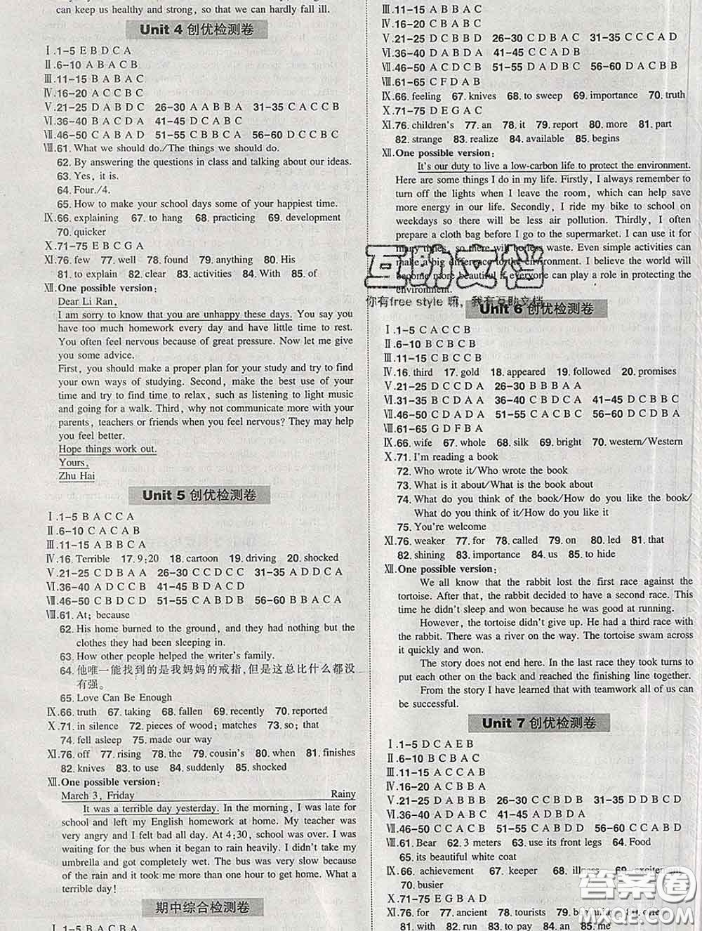 狀元成才路2020春創(chuàng)優(yōu)作業(yè)八年級英語下冊人教版答案