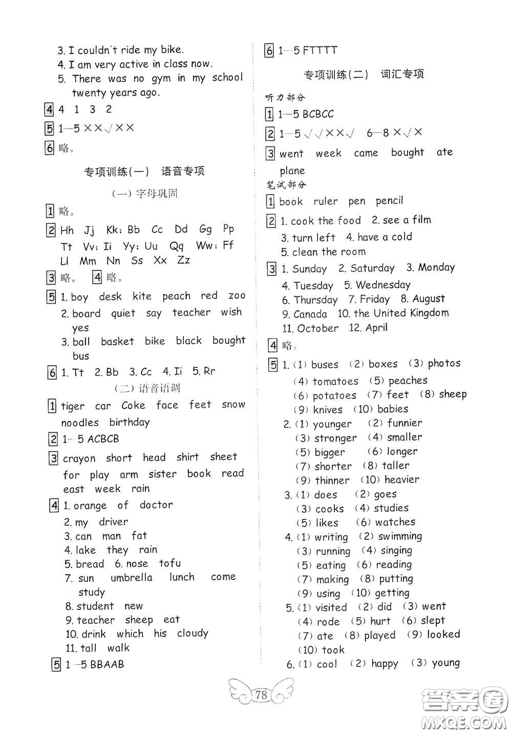山東教育出版社2020金鑰匙小學(xué)英語試卷六年級(jí)下冊(cè)人教PEP版答案