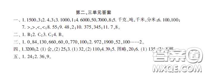小學(xué)生數(shù)學(xué)報(bào)2020年春三年級下學(xué)期第二三單元答案