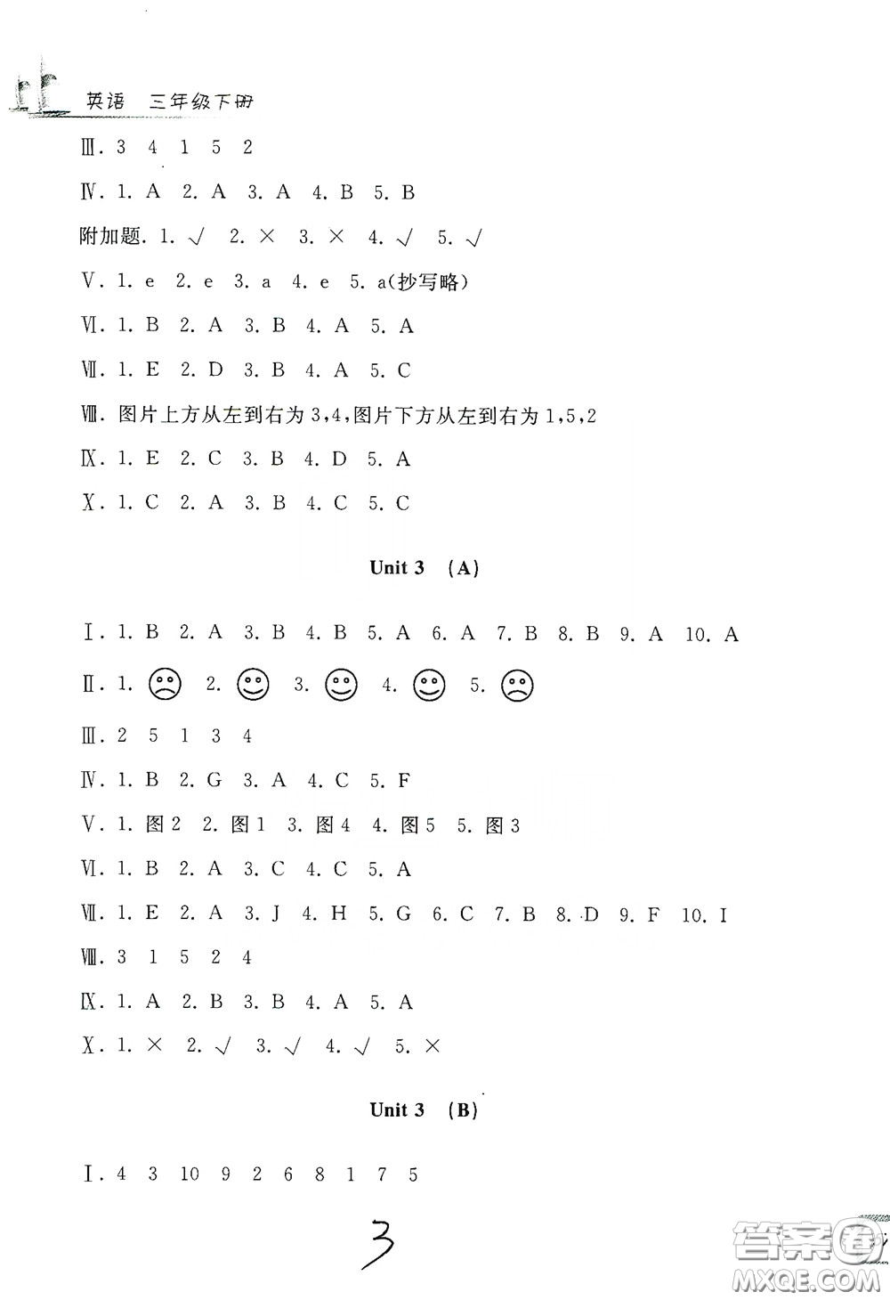 浙江工商大學(xué)出版社2020學(xué)力測(cè)評(píng)小學(xué)單元測(cè)試卷三年級(jí)英語(yǔ)下冊(cè)答案