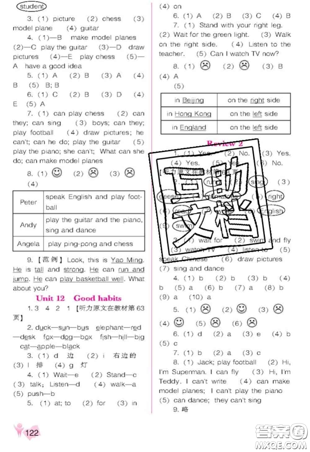 遼海出版社2020新版新課程能力培養(yǎng)四年級(jí)英語(yǔ)下冊(cè)遼師版三起答案