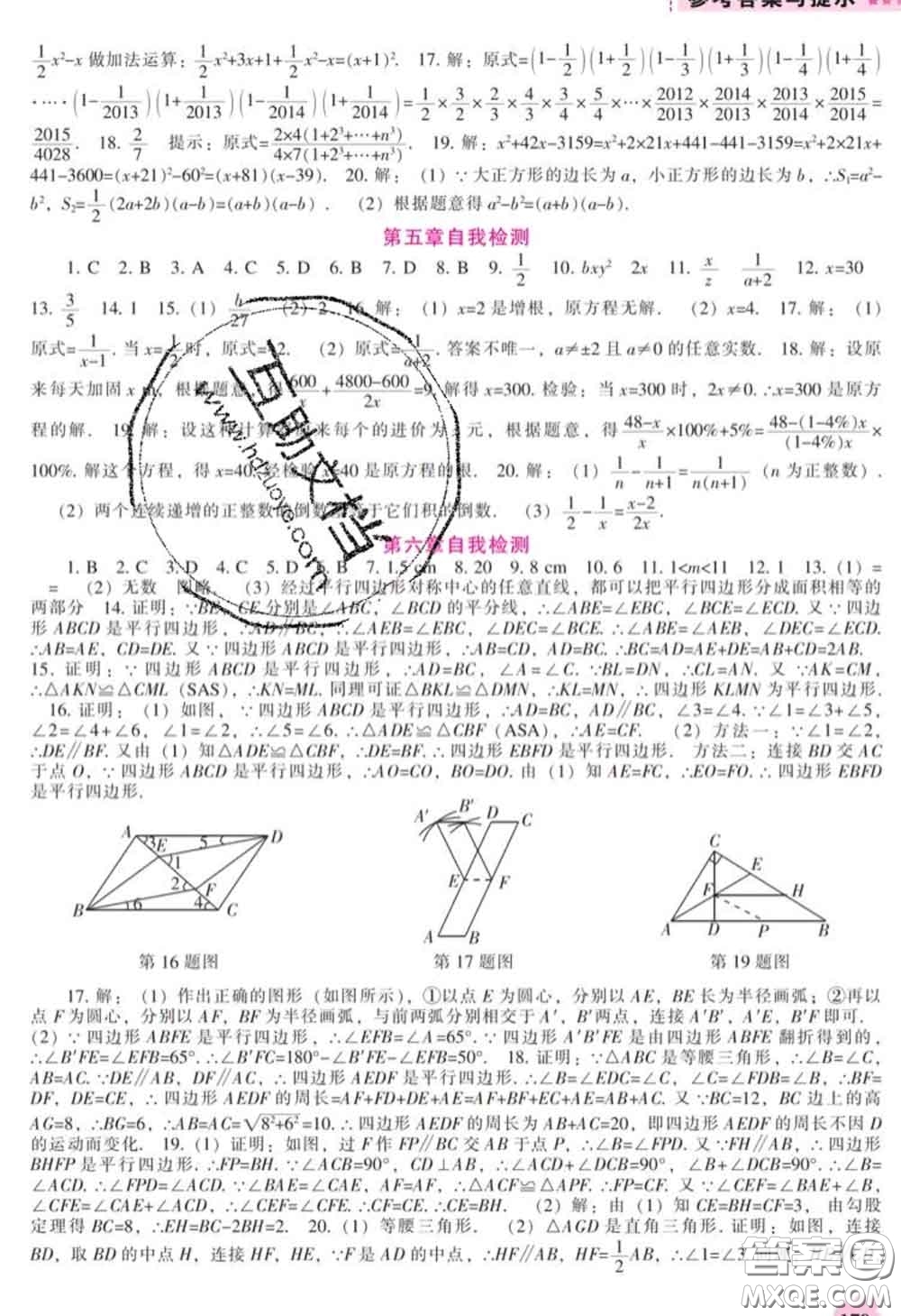 遼海出版社2020新版新課程數(shù)學(xué)能力培養(yǎng)八年級(jí)數(shù)學(xué)下冊(cè)北師版答案
