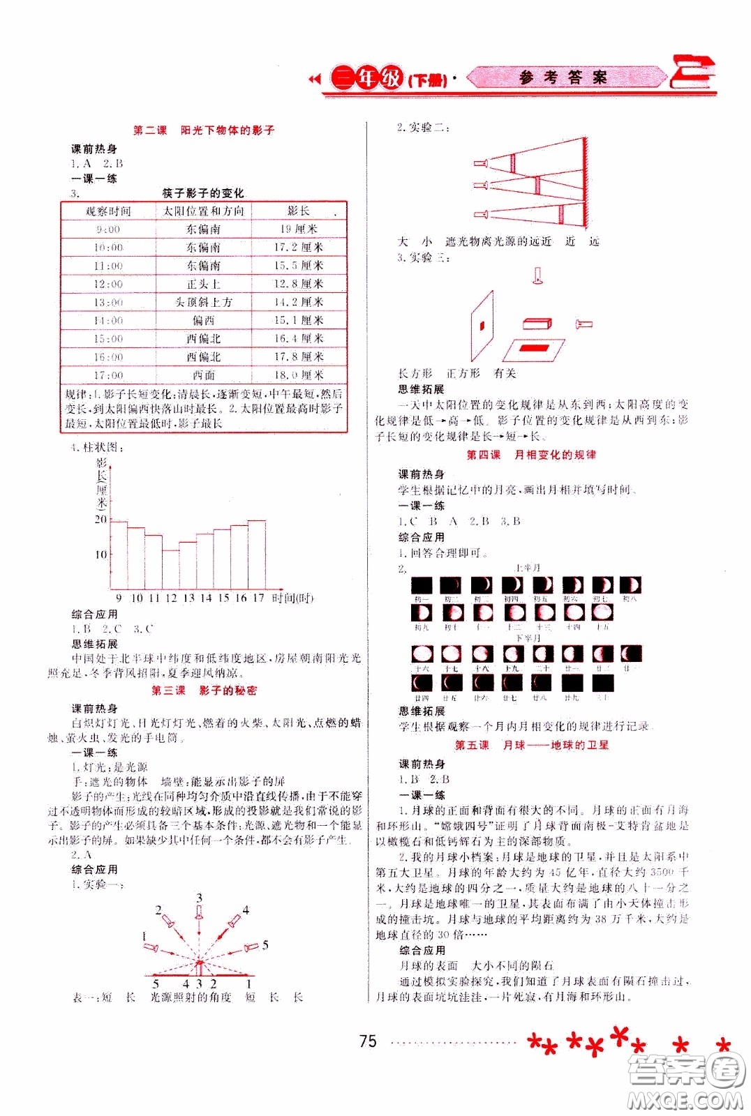 2020年資源與評價(jià)科學(xué)三年級下冊教科版參考答案