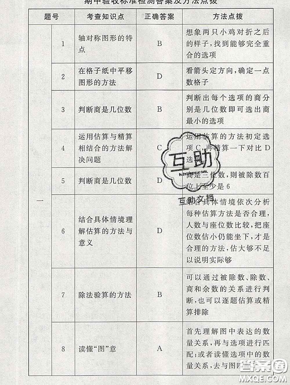 2020春海淀名師伴你學(xué)同步學(xué)練測三年級(jí)數(shù)學(xué)下冊北師版答案