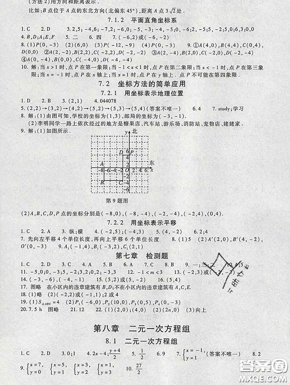 2020春海淀名師伴你學(xué)同步學(xué)練測(cè)七年級(jí)數(shù)學(xué)下冊(cè)人教版答案