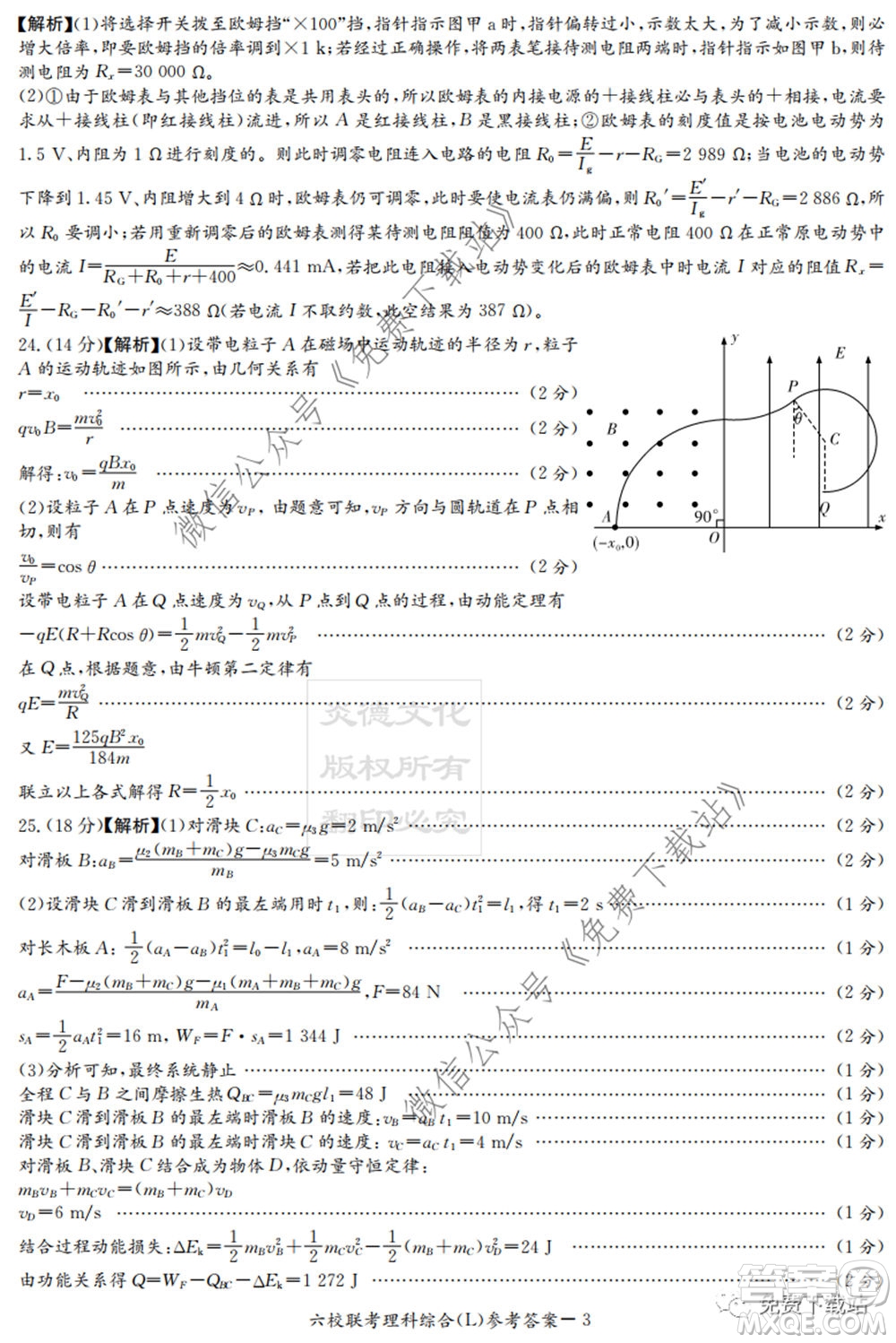 湖南省2020屆高三六校聯(lián)考試題理科綜合試題及答案