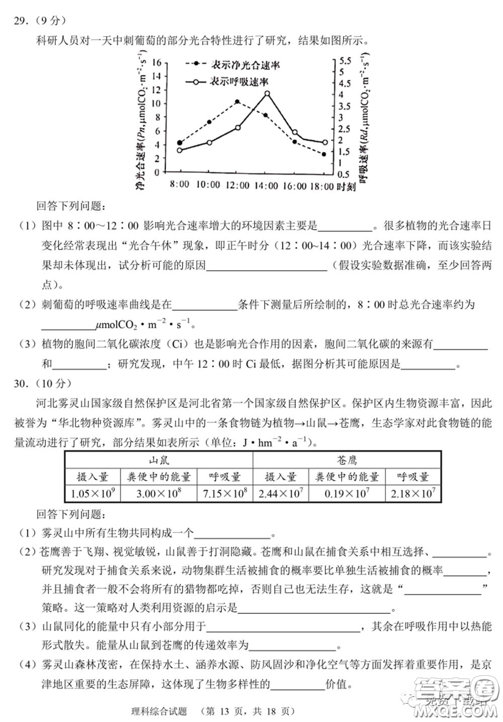 長郡中學2020屆高三適應性考試四理科綜合試題及答案