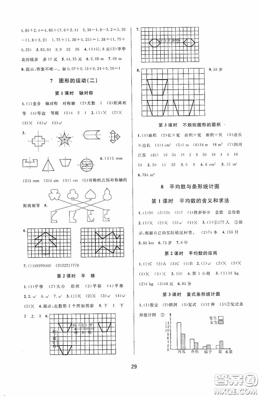 河海大學(xué)出版社2020同步特訓(xùn)小博士四年級(jí)數(shù)學(xué)人教版下冊(cè)答案