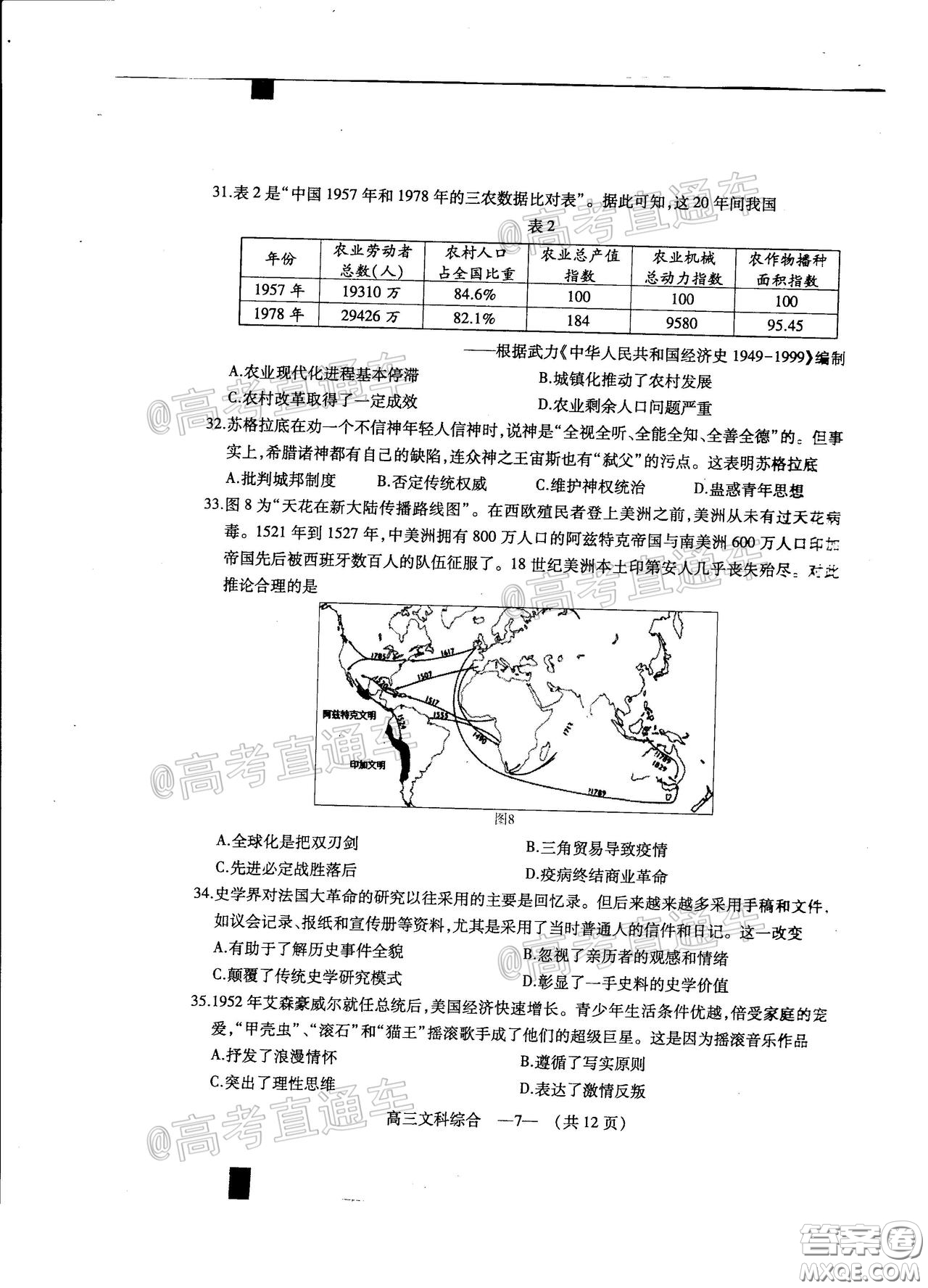 2020年4月福州市高中畢業(yè)班質(zhì)量檢測文科綜合試題及答案