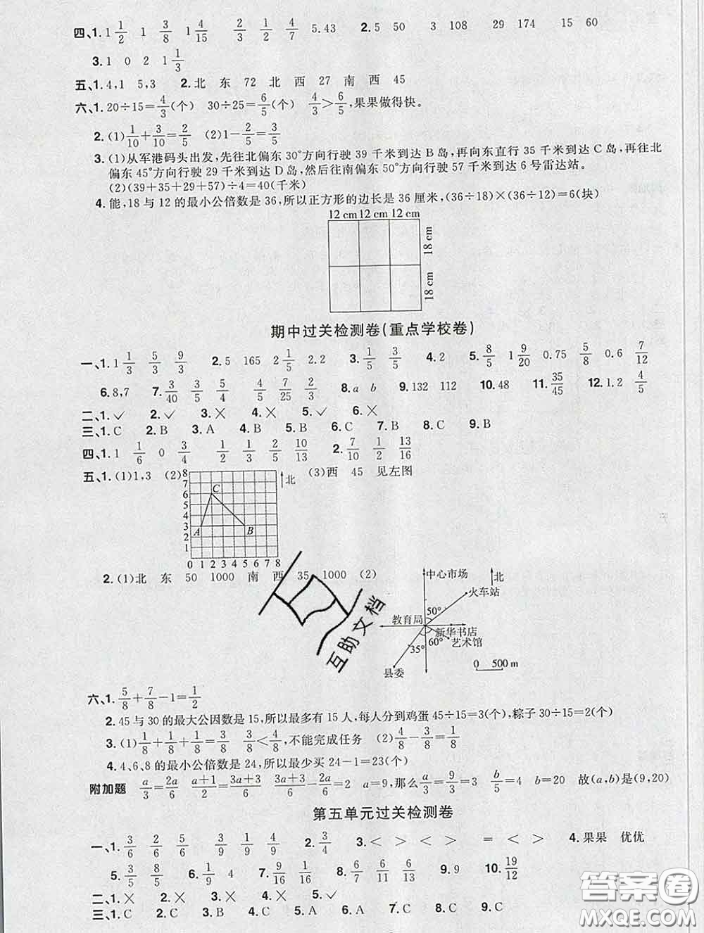 2020新版陽光同學(xué)一線名師全優(yōu)好卷五年級數(shù)學(xué)下冊青島版答案