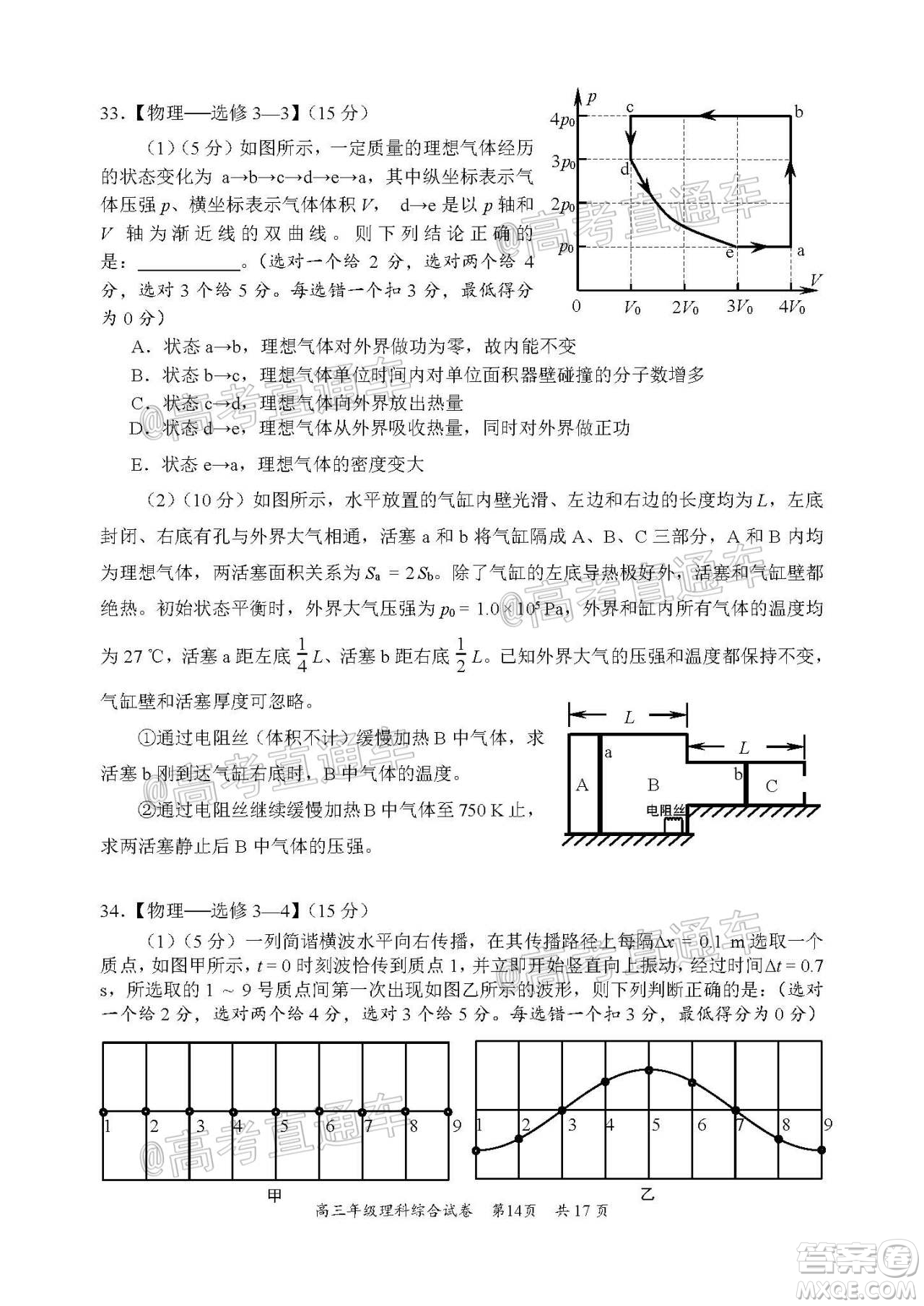 武昌區(qū)2020屆高三年級四月調(diào)考理綜試題及答案