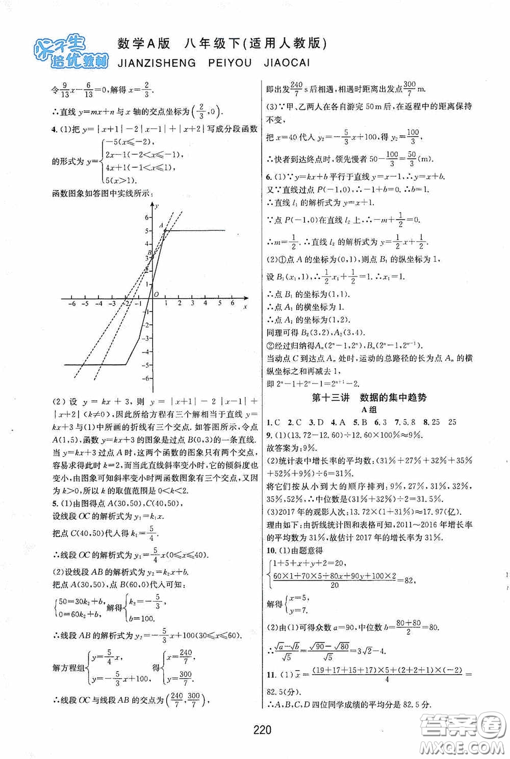華東師范大學出版社2020尖子生培優(yōu)教材八年級數(shù)學下冊人教版A版答案