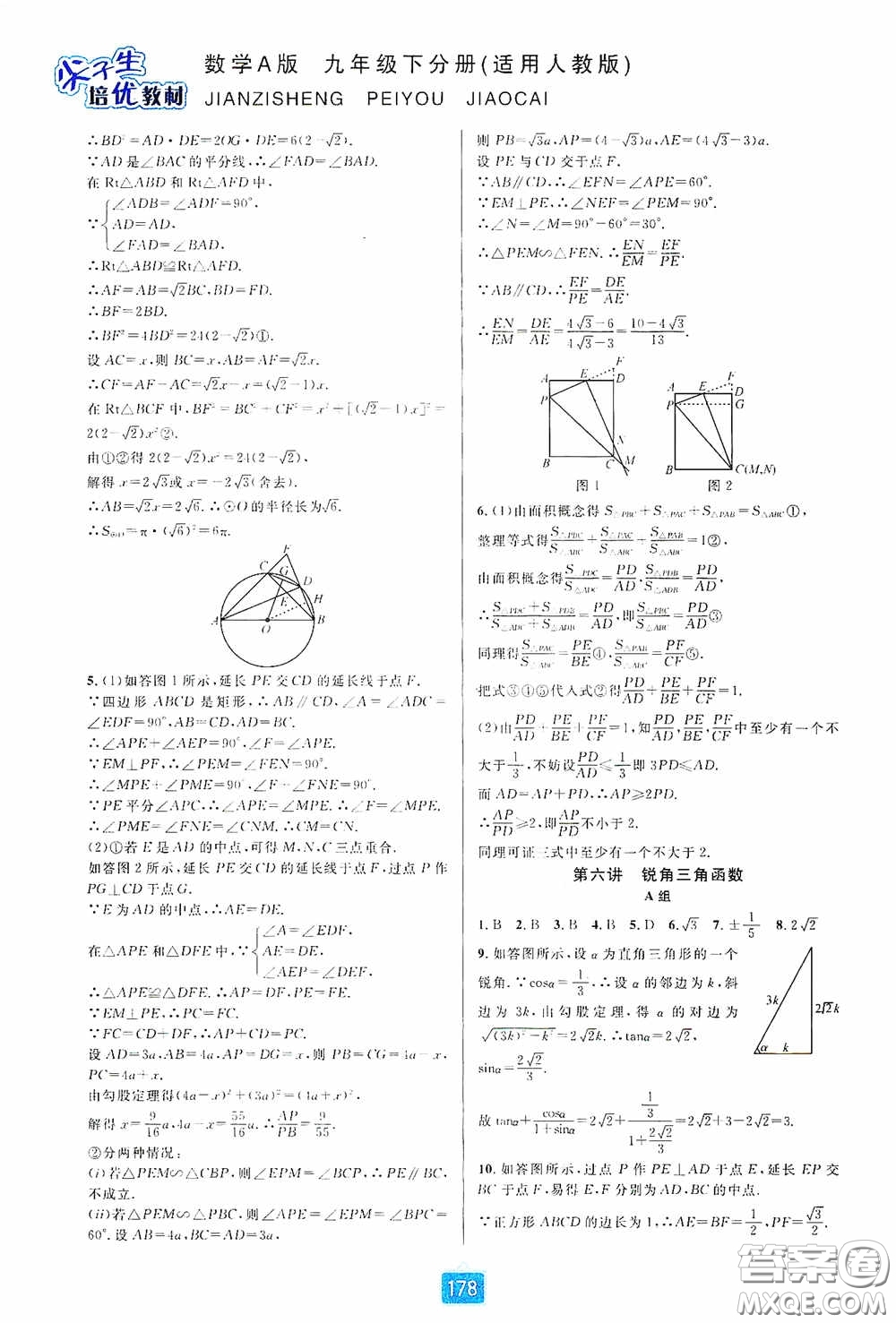 華東師范大學(xué)出版社2020尖子生培優(yōu)教材九年級數(shù)學(xué)人教版A版全一冊下分冊雙色板答案