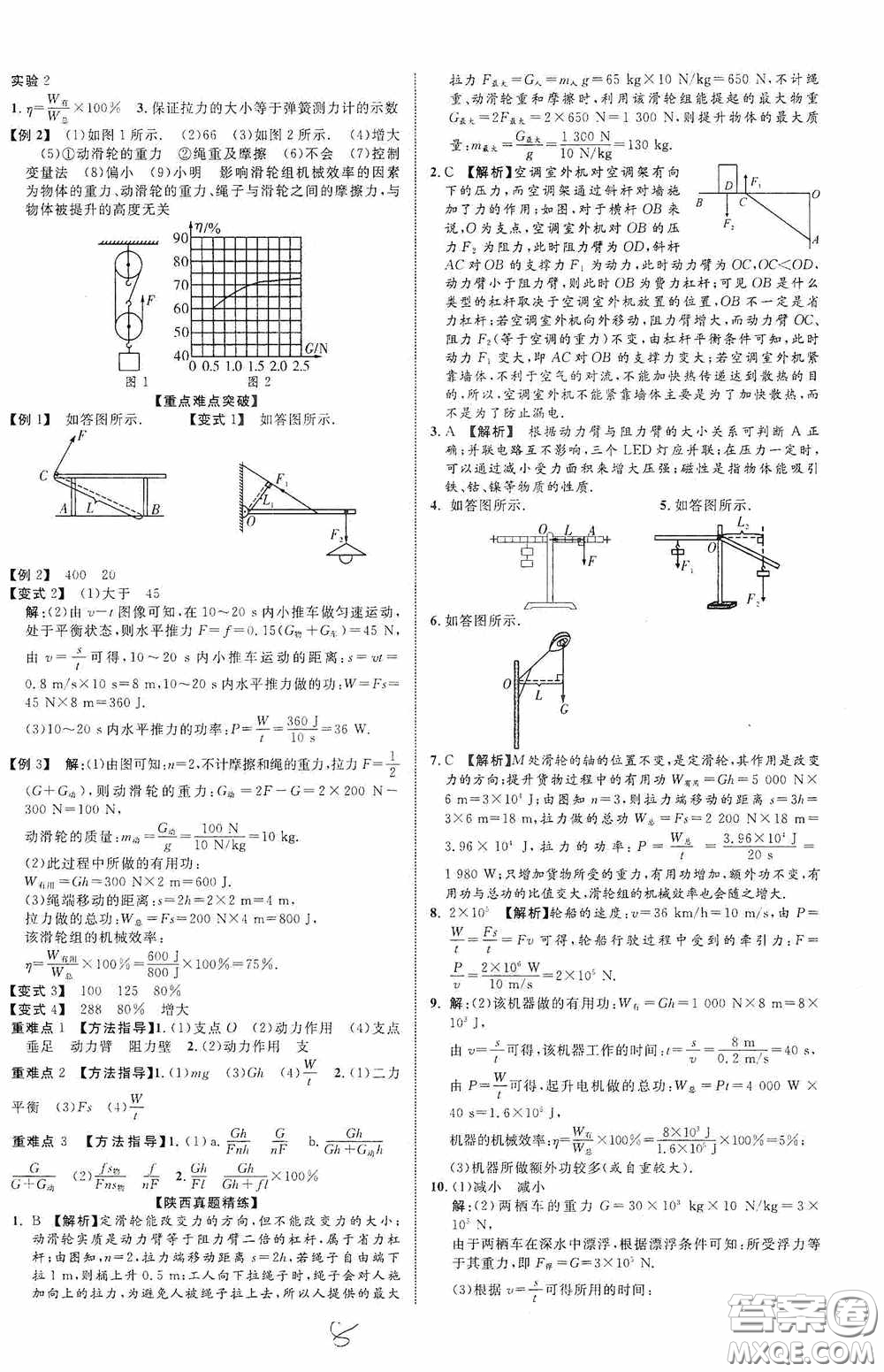 世界圖書(shū)出版公司2020陜西中考總復(fù)習(xí)優(yōu)化指導(dǎo)精講版物理答案