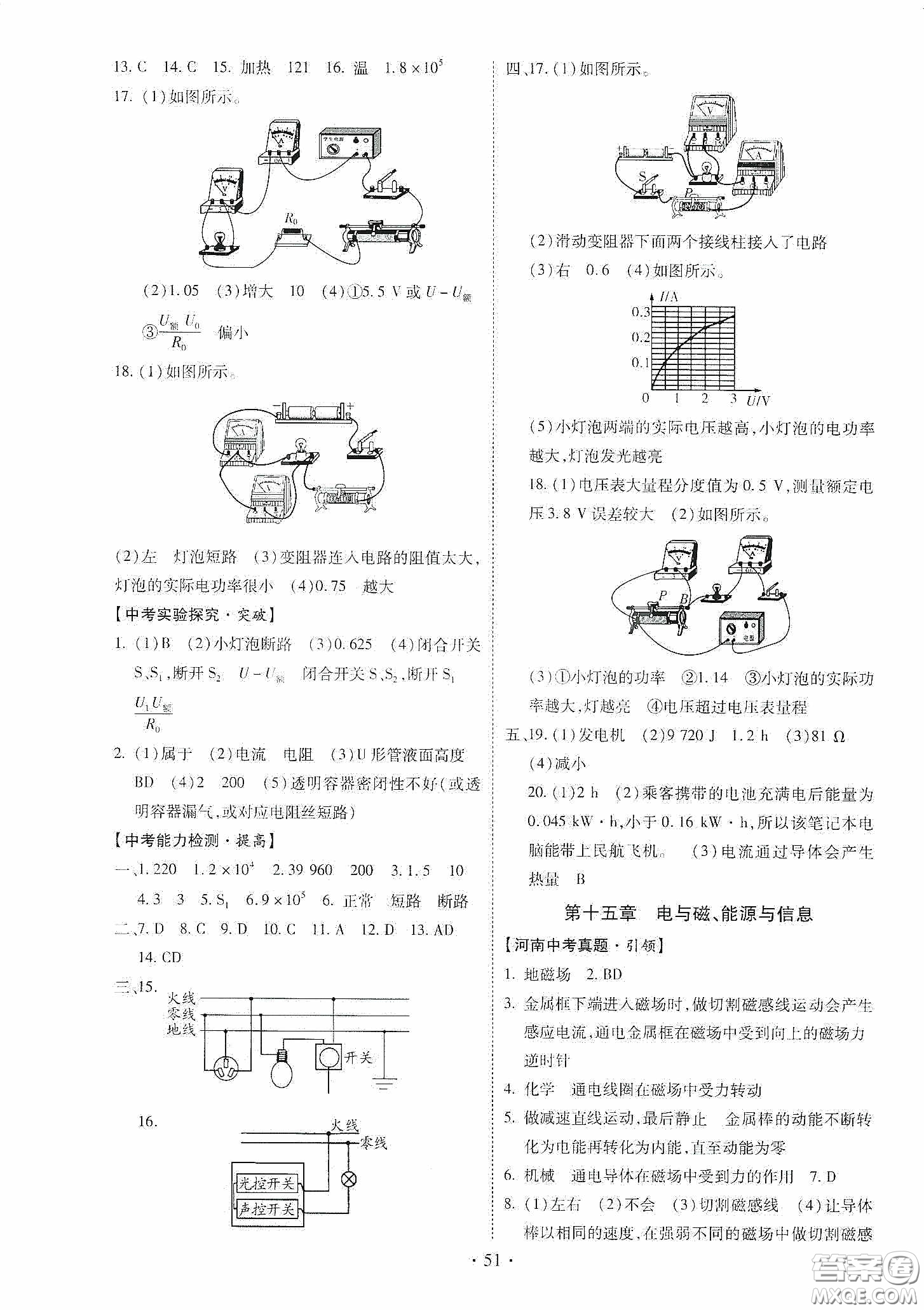 2020河南省初中畢業(yè)生學(xué)業(yè)考試復(fù)習(xí)指導(dǎo)+物理答案