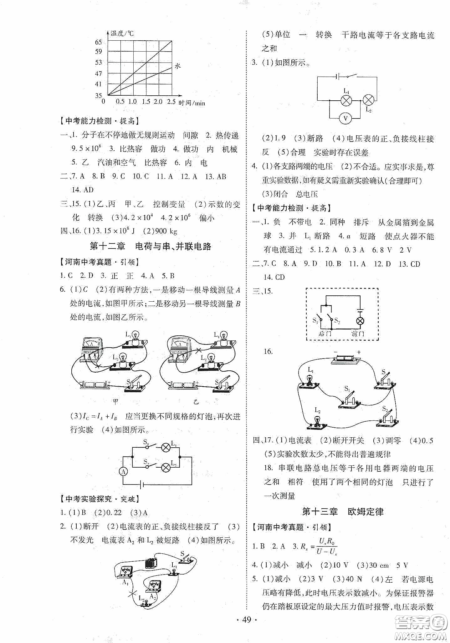 2020河南省初中畢業(yè)生學(xué)業(yè)考試復(fù)習(xí)指導(dǎo)+物理答案