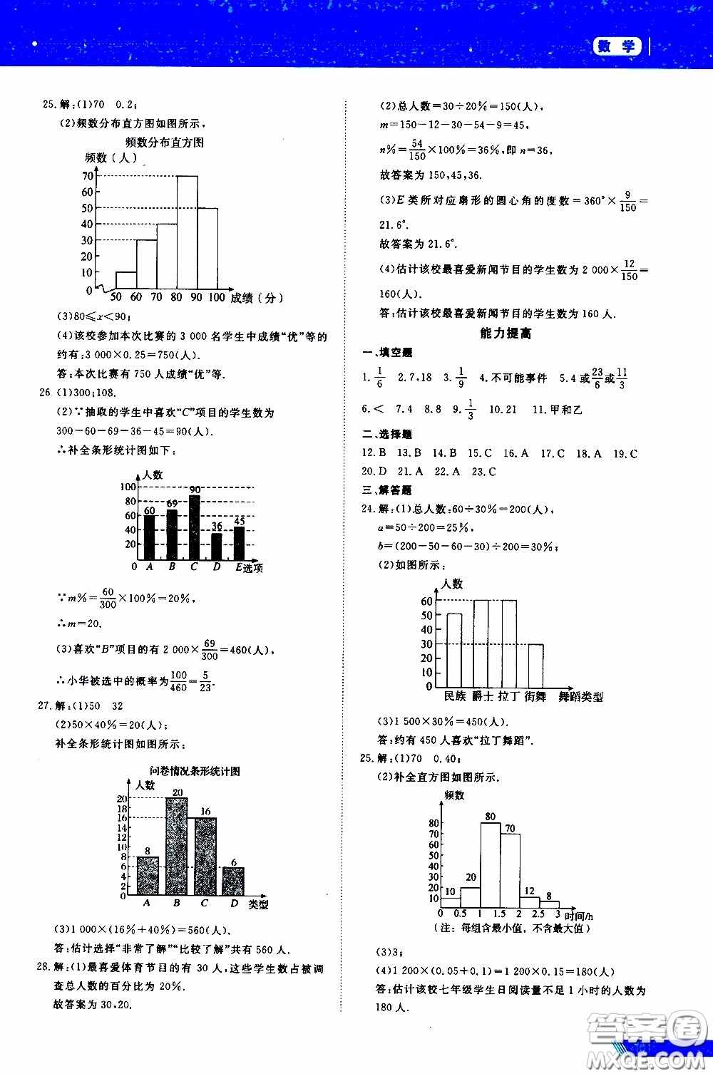 黑龍江教育出版社2020年資源與評(píng)價(jià)中考全程總復(fù)習(xí)數(shù)學(xué)參考答案
