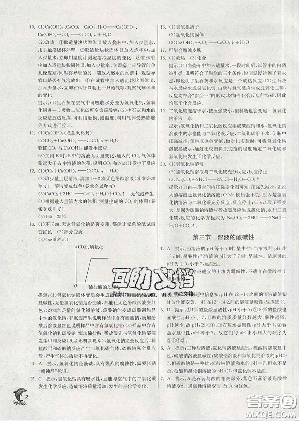 春雨教育2020春實(shí)驗(yàn)班提優(yōu)訓(xùn)練九年級(jí)化學(xué)下冊魯教版答案