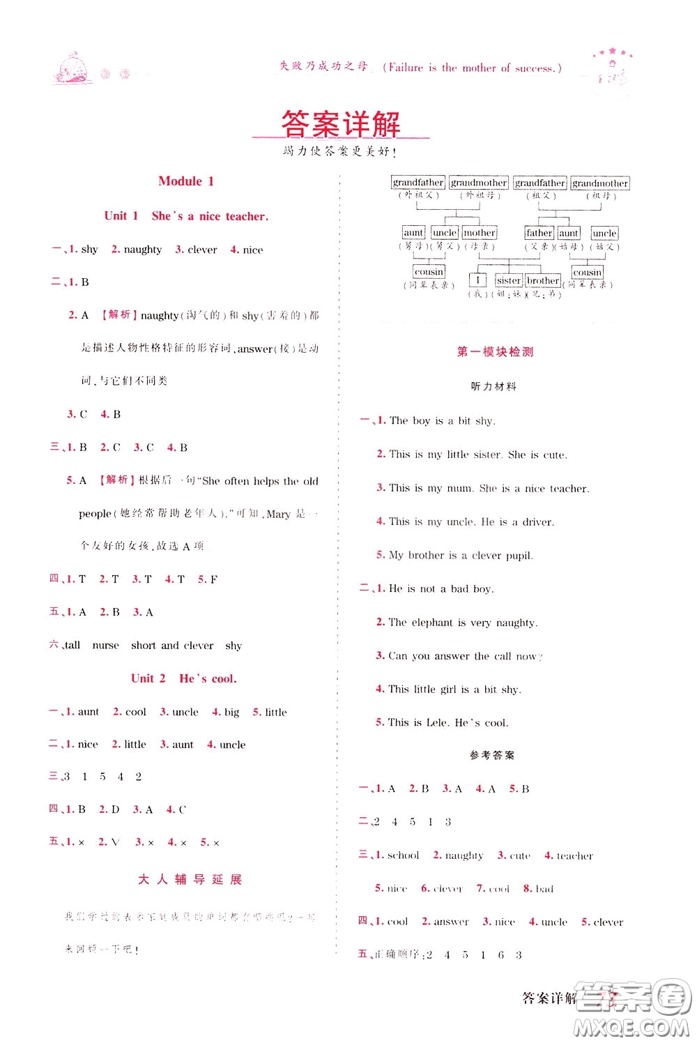 2020年王朝霞創(chuàng)維新課堂同步優(yōu)化訓(xùn)練英語四年級下冊WY外研版參考答案