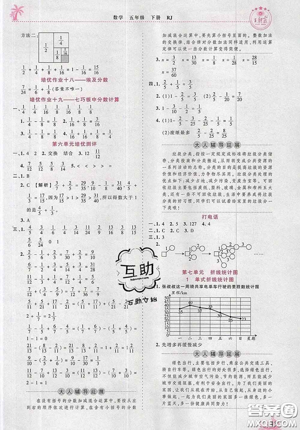 2020新版王朝霞德才兼?zhèn)渥鳂I(yè)創(chuàng)新設(shè)計(jì)五年級(jí)數(shù)學(xué)下冊人教版答案