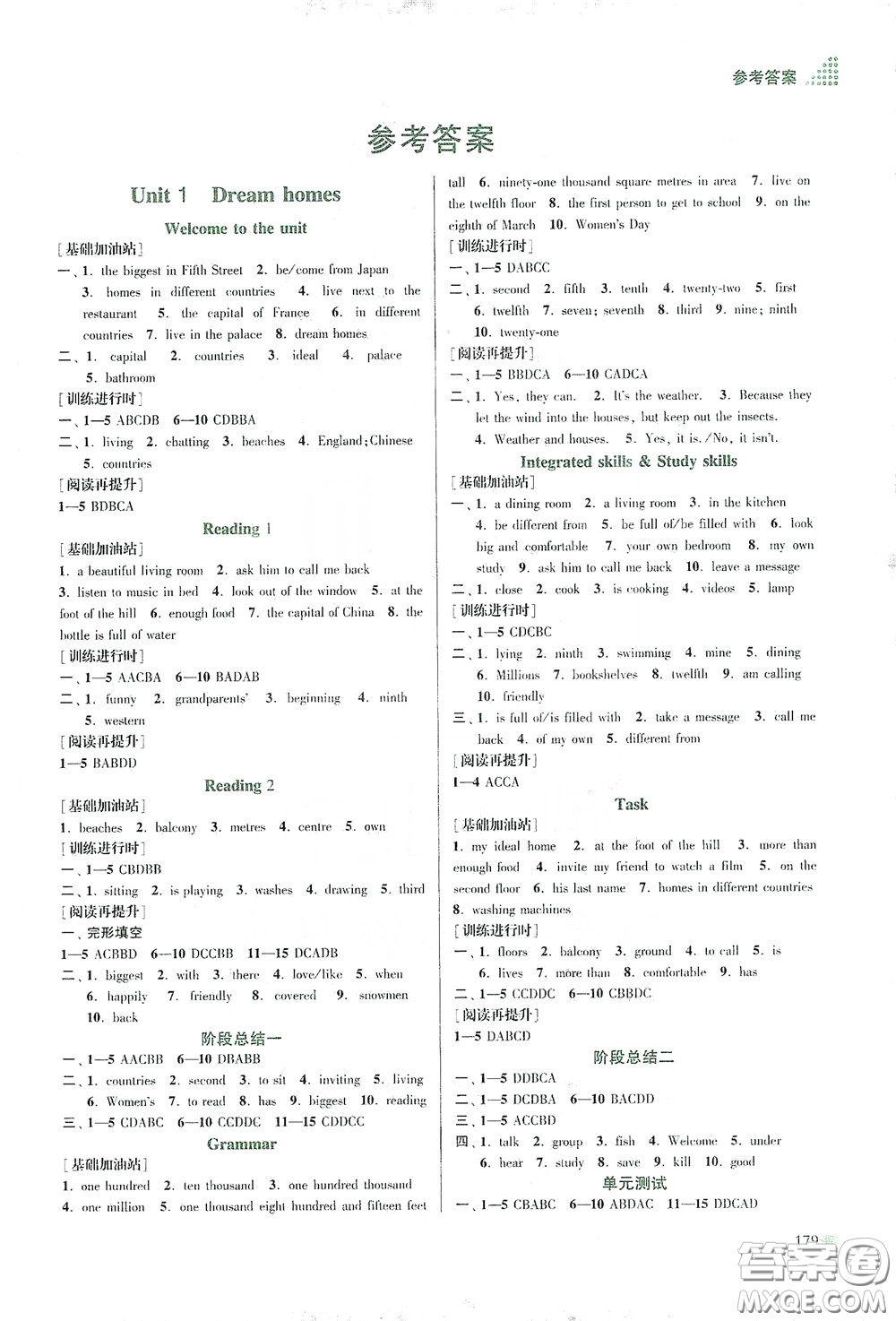 江蘇鳳凰美術(shù)出版社2020創(chuàng)新課時作業(yè)本七年級英語下冊江蘇版答案