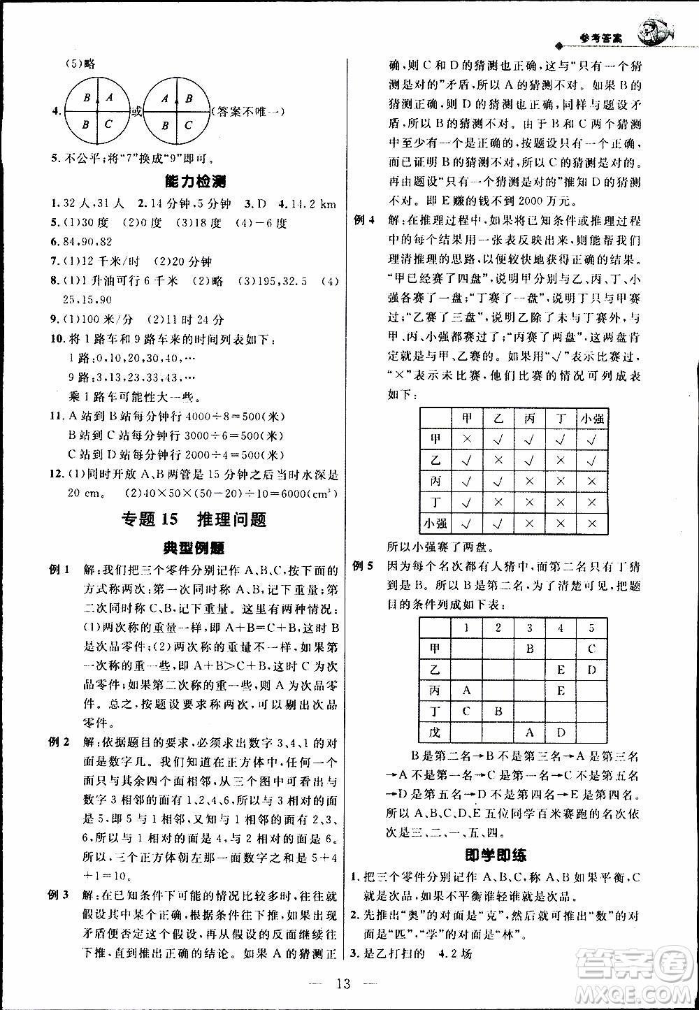 崇文教育2020年培優(yōu)新幫手?jǐn)?shù)學(xué)5年級參考答案