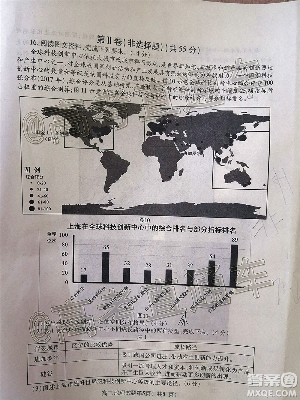 濟寧市2020年5月高考模擬考試地理試題及答案