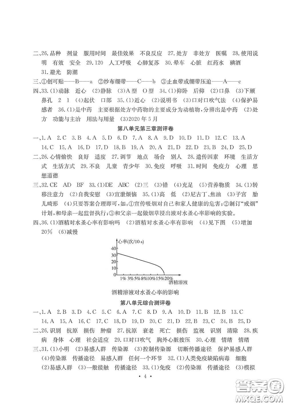 光明日報出版社2020大顯身手素質(zhì)教育單元測評卷八年級生物下冊答案