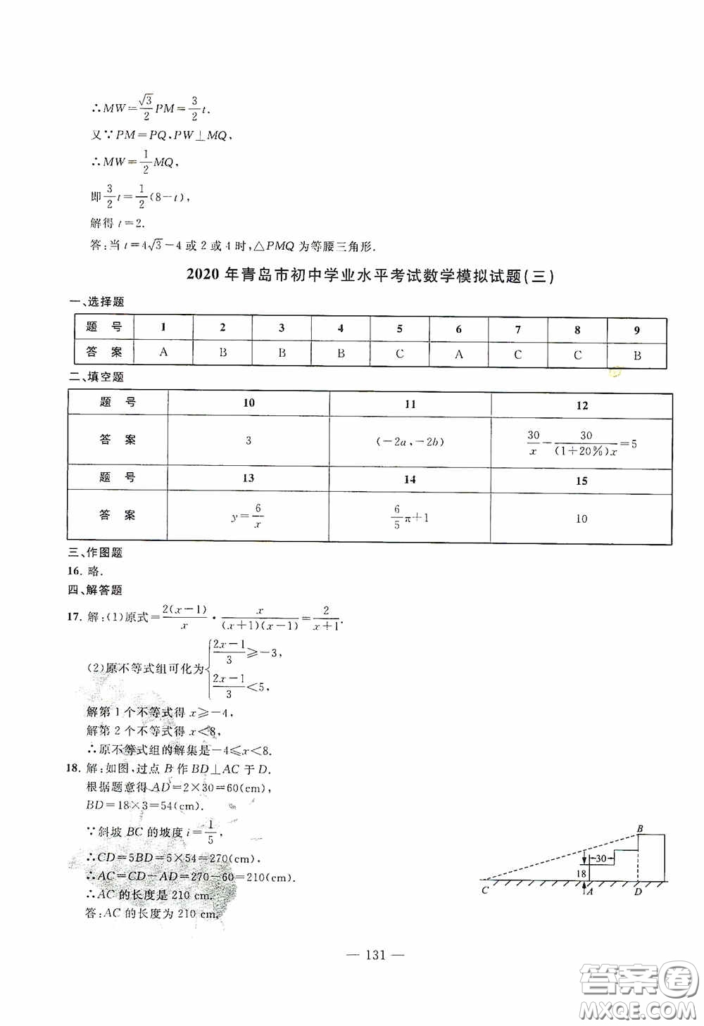 四維文化中考考什么2020中考沖刺模擬卷數(shù)學(xué)答案